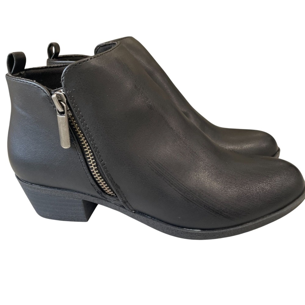 Sonoma Black Ankle Booties 5.5 Zip Western Fall‎ Moto Streetwear Minimalist NWOB - Picture 3 of 8